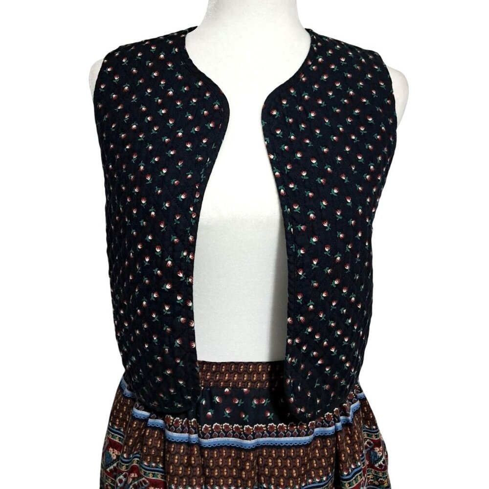VTG St Michael UK 12L Quilted Floral Bolero & Boho Ethnic Print Skirt Set M&S Ma - Picture 4 of 12